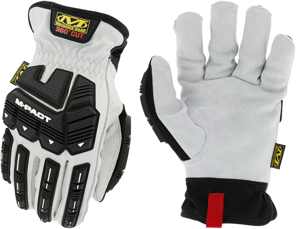 Mechanix Wear M-Pact HD Driver F8-360 White DuraHide Leather Small Cut Resistant Gloves