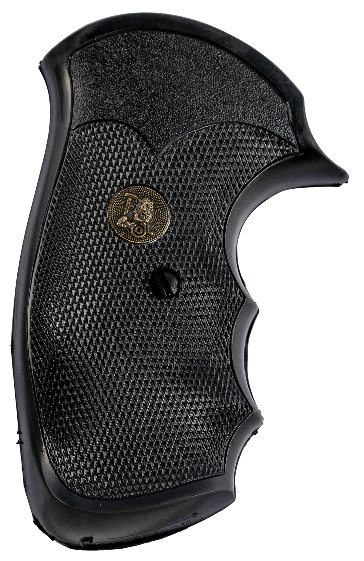 Pachmayr Gripper Grip Checkered Black Rubber w/ Finger Grooves for S&W J Frame Round Butt