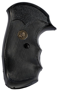 Pachmayr Gripper Grip Checkered Black Rubber w/ Finger Grooves for S&W J Frame Round Butt