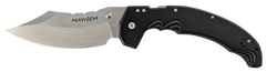Cold Steel Mayhem 6" Folding Clip Point Modified Cleaver Plain Satin AUS-10A SS Blade Black G10 Handle