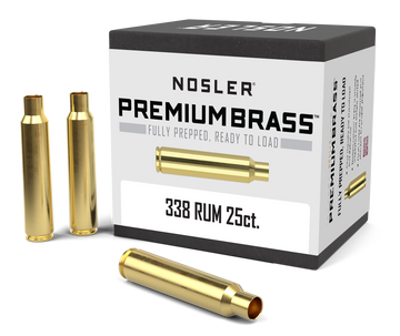 Nosler Premium Brass 338 RUM Unprimed Cases 25/Box