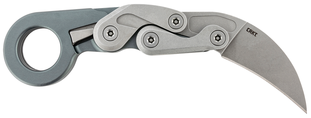 Columbia River 4045 Provoke Compact 2.26" Folding Hawkbill Plain D2 Stonewash Aluminum