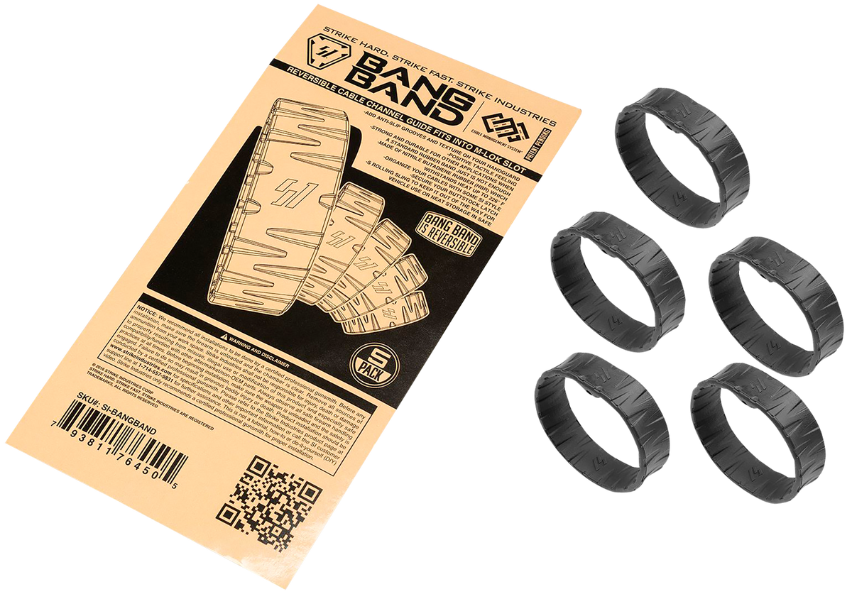 Strike Industries BANGBAND Tactical Rubber Band Black - 5 Pack