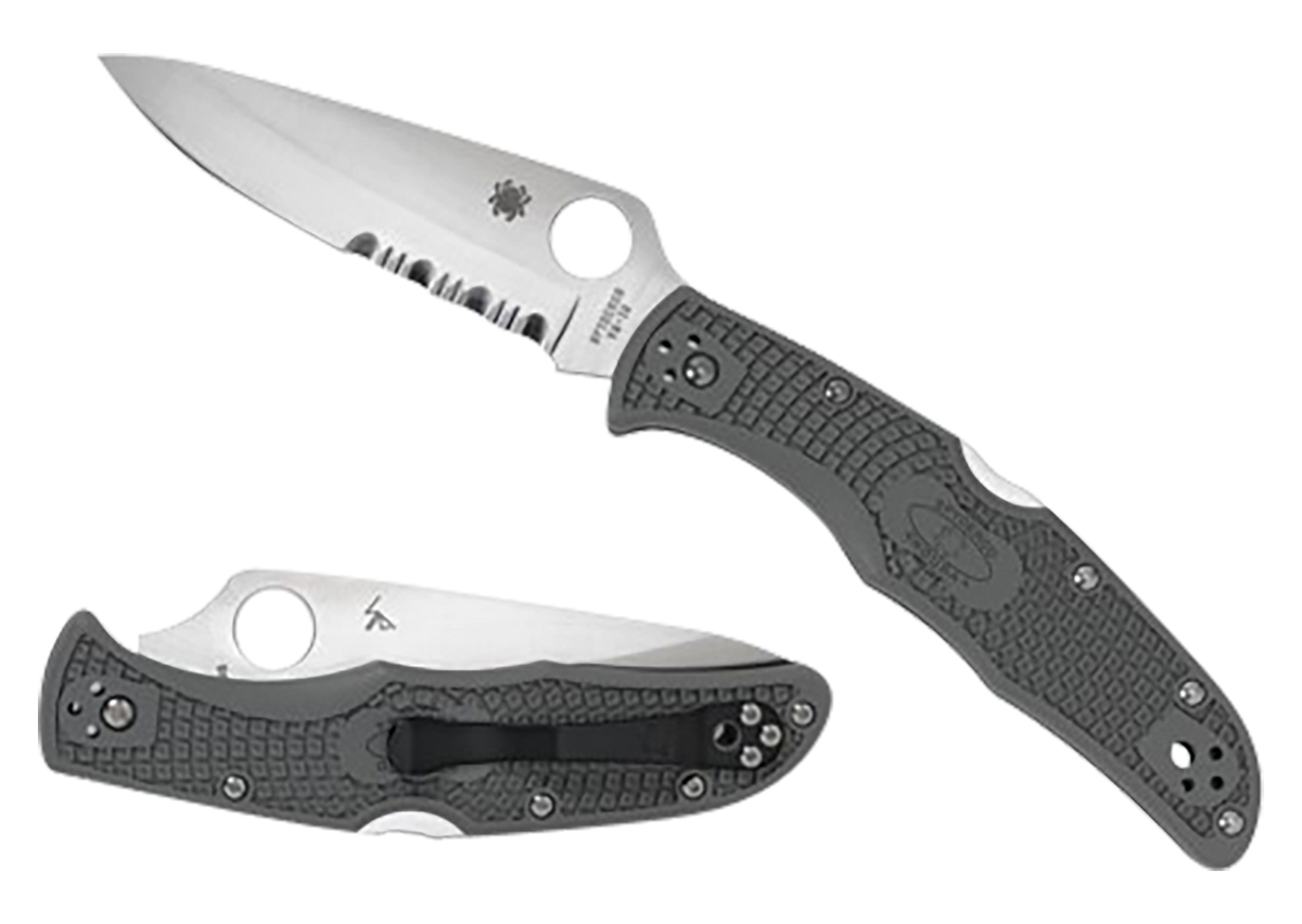 Spyderco Endura 4 Lightweight 3.75" VG-10 Part Serrated Foliage Green FRN Folding Knife