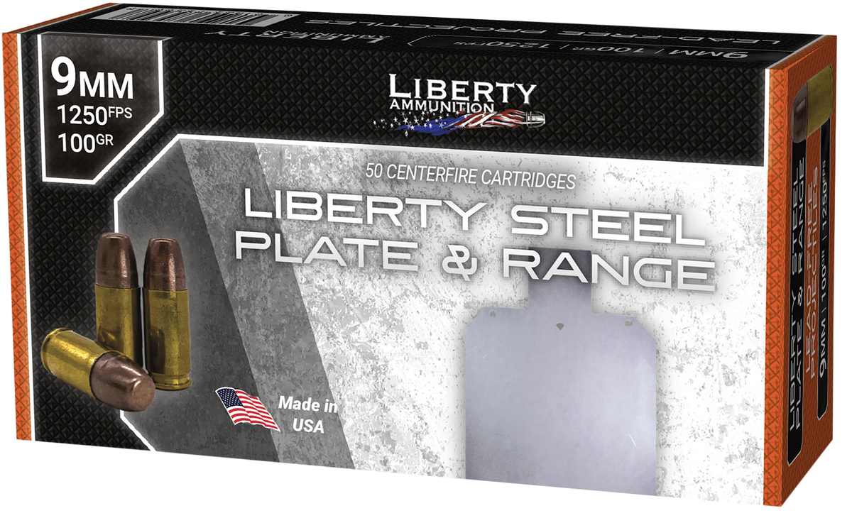 Liberty Ammunition Steel Plate & Range 9mm Luger 100gr SinterFire Frangible 50-Rd - Box or Case