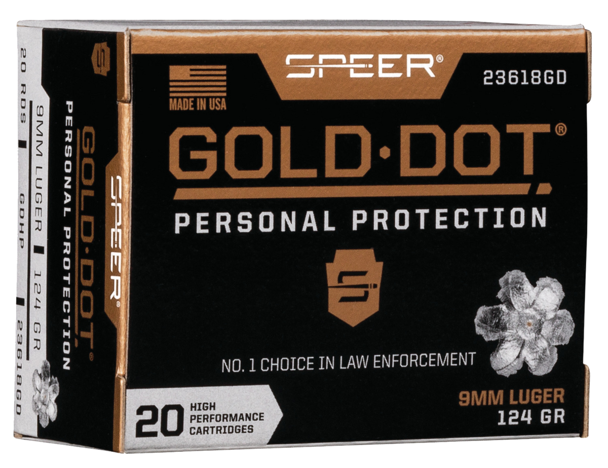 Speer Ammo Gold Dot Personal Protection 9mm Luger 124gr Hollow Point - Box or Case