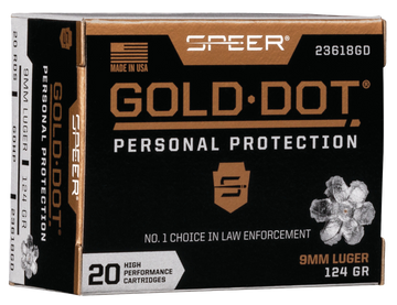 Speer Ammo Gold Dot Personal Protection 9mm Luger 124gr Hollow Point - Box or Case