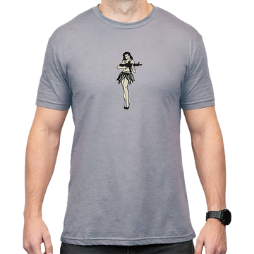 Magpul Industries Hula Girl CVC Stone Gray Heather Cotton/Polyester Short Sleeve T-Shirt - XL
