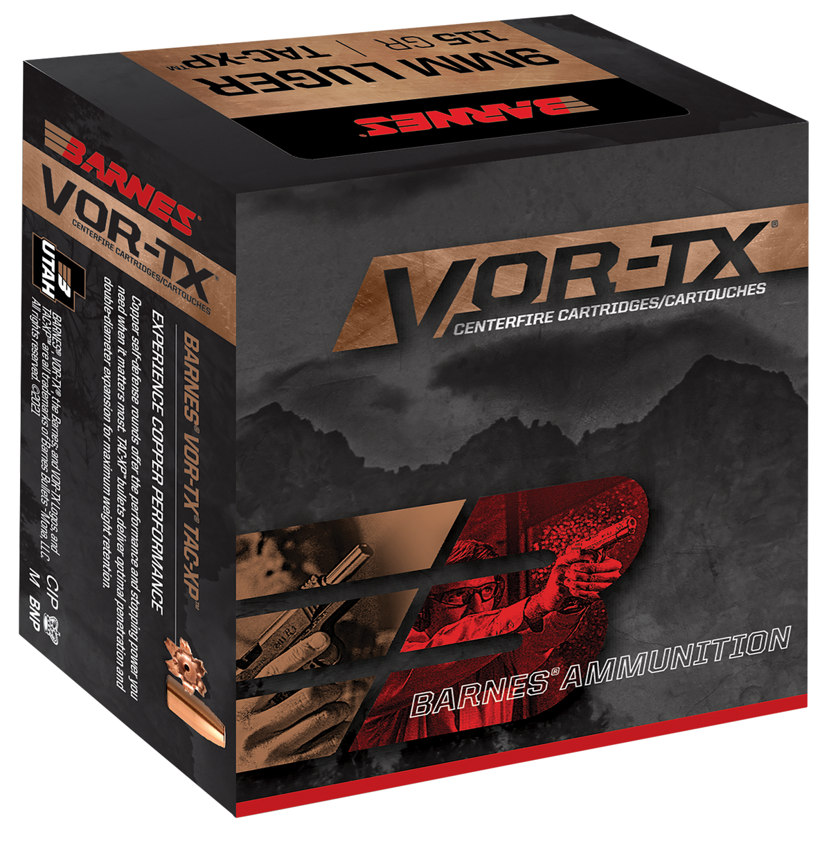 Barnes Bullets VOR-TX Handgun 9mm Luger 115 gr TAC-XP - Box or Case