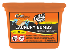 Dead Down Wind Laundry Bombs Odor Eliminator Unscented 12.24 oz Tub 18 Count