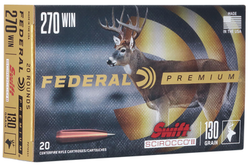 Federal Premium 270 Win 130gr Swift Scirocco II 20rd - Box or Case