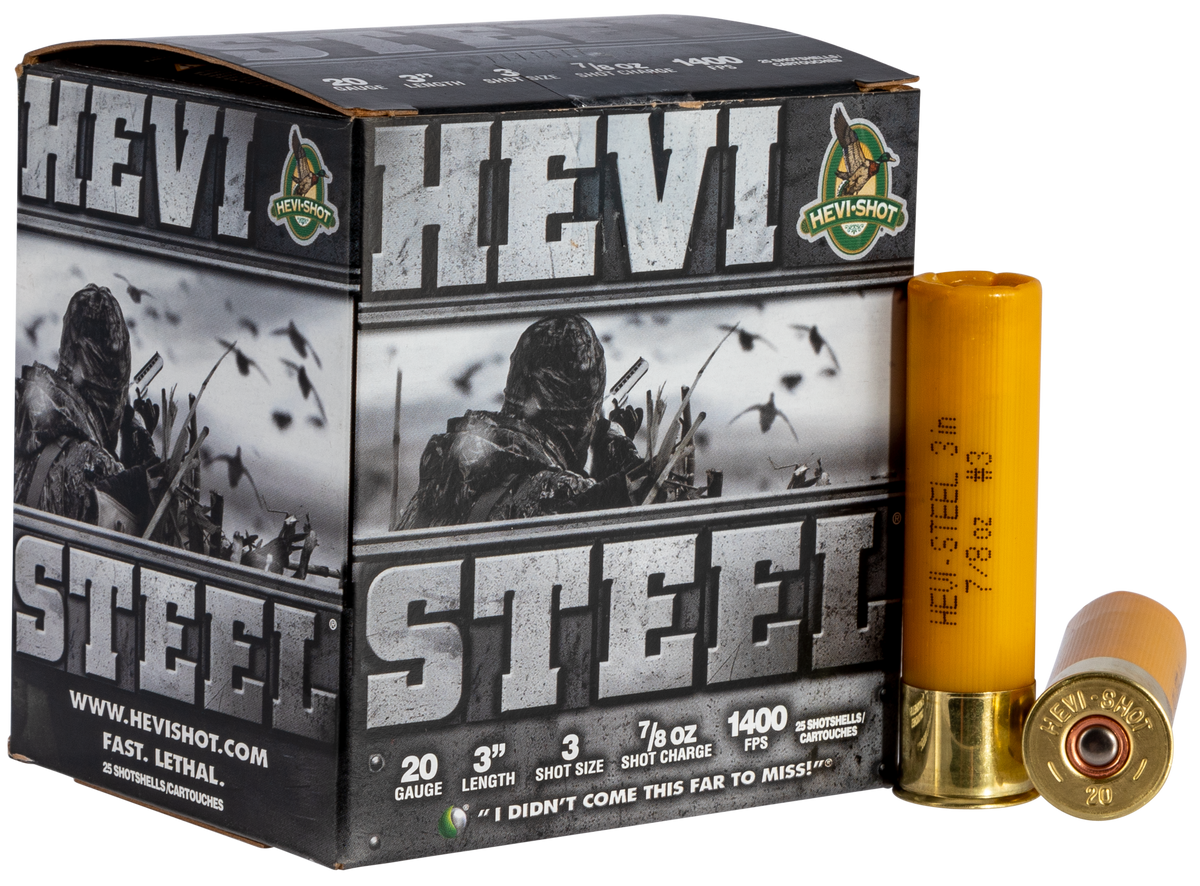 Hevishot HEVI-Steel 20 Gauge 3" 7/8 oz #3 Shot 1400 fps - Box or Case