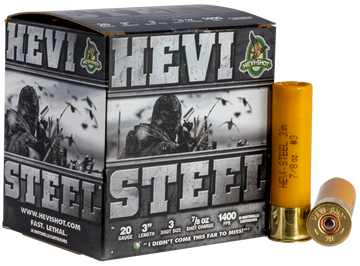 Hevishot HEVI-Steel 20 Gauge 3" 7/8 oz #3 Shot 1400 fps - Box or Case