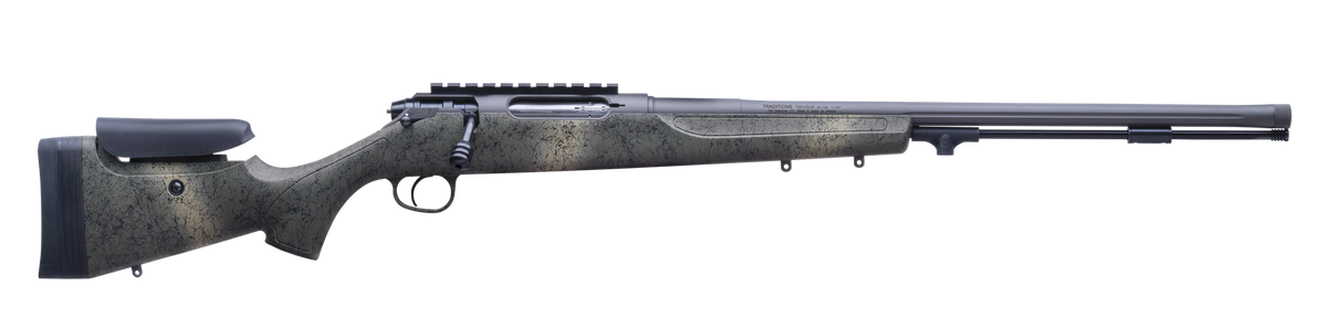 Traditions NitroBolt 50 Cal Firestick 24" Bolt-Action Muzzleloader - Tungsten Cerakote Fluted Barrel - Desert Web Synthetic Stock