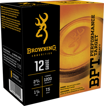 Browning BPT Performance Target Heavy 12 Gauge 2.75" 1 1/8 oz #7.5 Shot 25 Rds/Box, 250 Rds/Case - Box or Case