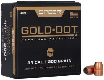 Speer Ammo 4427 Gold Dot Personal Protection 44 Cal 200gr Hollow Point Reloading Bullets - 50/Box