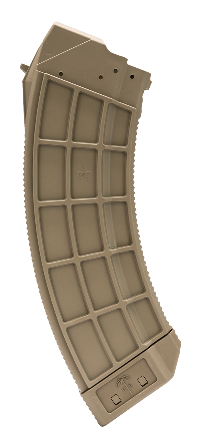 US Palm MA944A Standard 7.62x39mm 30rd Flat Dark Earth Polymer Magazine - AK-47