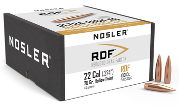 Nosler RDF Match 22 Cal .224 70 gr Hollow Point Boat Tail - 100/Box