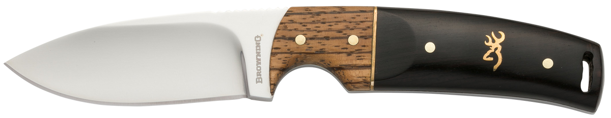 Browning Buckmark Hunter 3.13" Drop Point 8Cr14MoV SS Fixed Blade Knife w/ Leather Sheath