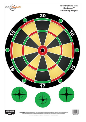 Birchwood Casey Pregame Shotboard Hanging Paper Target 12 x 18 Multi-Color 100 Per Pack