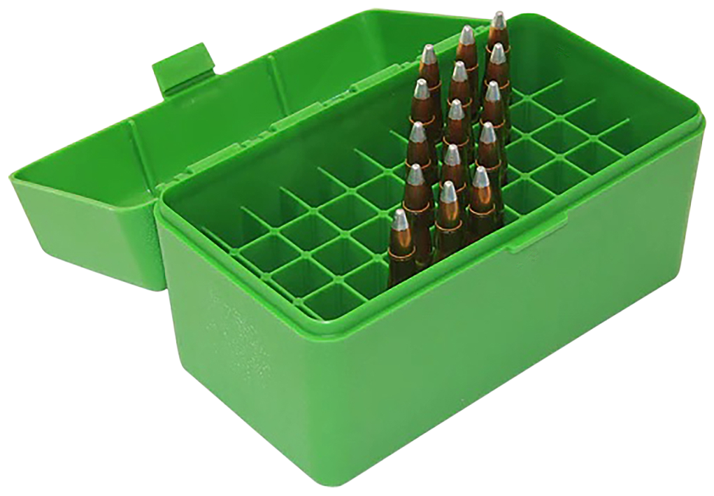 MTM Case-Gard RS-50 .223 Rem/.204 Ruger 50rd Flip-Top Ammo Box - Green Polypropylene