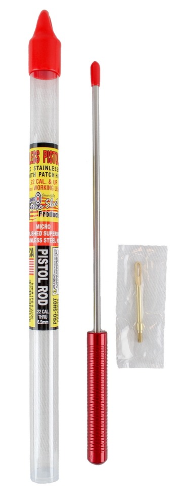 Pro-Shot Micro-Polished 8" Pistol Cleaning Rod .22 Cal & Up Stainless Steel