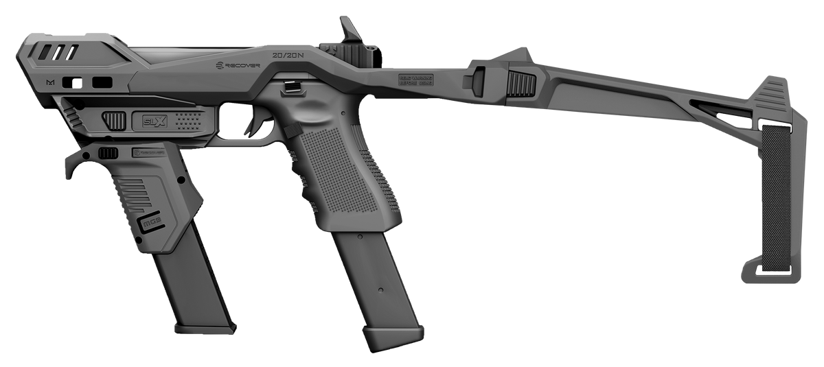 Recover Innovations 20N Pistol Stabilizer Brace SLX MG9 Black - Glock 9mm/.357 SIG