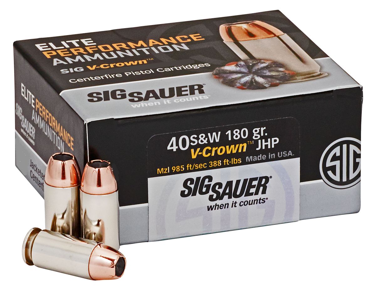 Sig Sauer Elite Performance .40 S&W 180gr V-Crown JHP - Box or Case