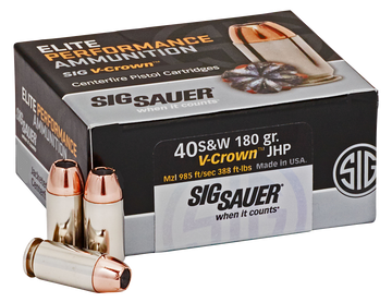 Sig Sauer Elite Performance .40 S&W 180gr V-Crown JHP - Box or Case