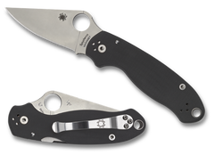 Spyderco Para 3 2.95" Clip Point Plain Edge Satin CPM S45VN Black G10 Folding Knife