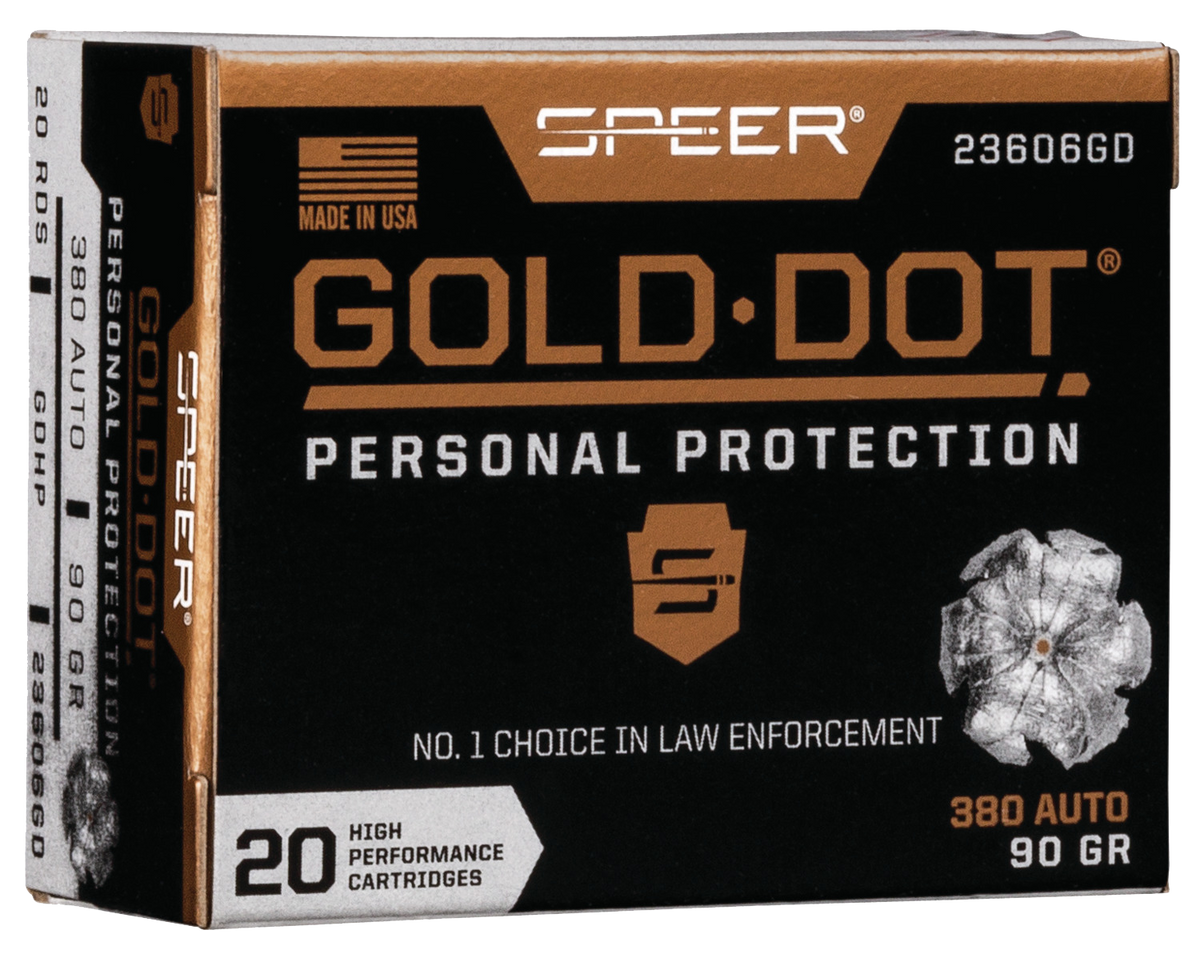 Speer Ammo Gold Dot Personal Protection 380 ACP 90gr Hollow Point - Box or Case