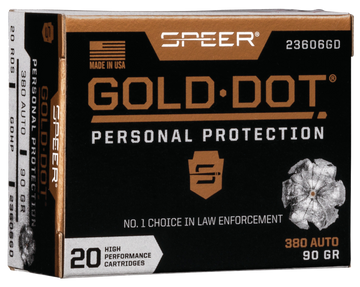 Speer Ammo Gold Dot Personal Protection 380 ACP 90gr Hollow Point - Box or Case