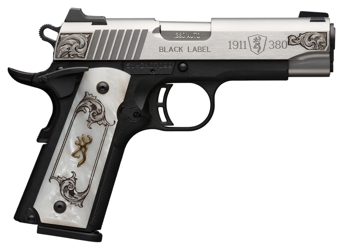 Browning 1911-380 Black Label Medallion Compact 380 ACP 3.63" 8+1 Semi-Auto Pistol