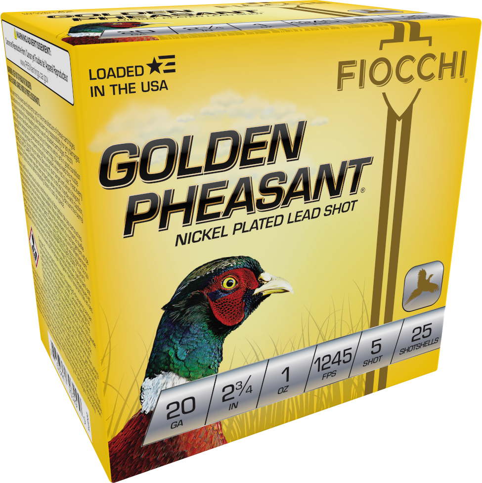 Fiocchi Golden Pheasant Extrema 20 Gauge 2.75" 1oz #5 Shot 25 Rd - Box or Case