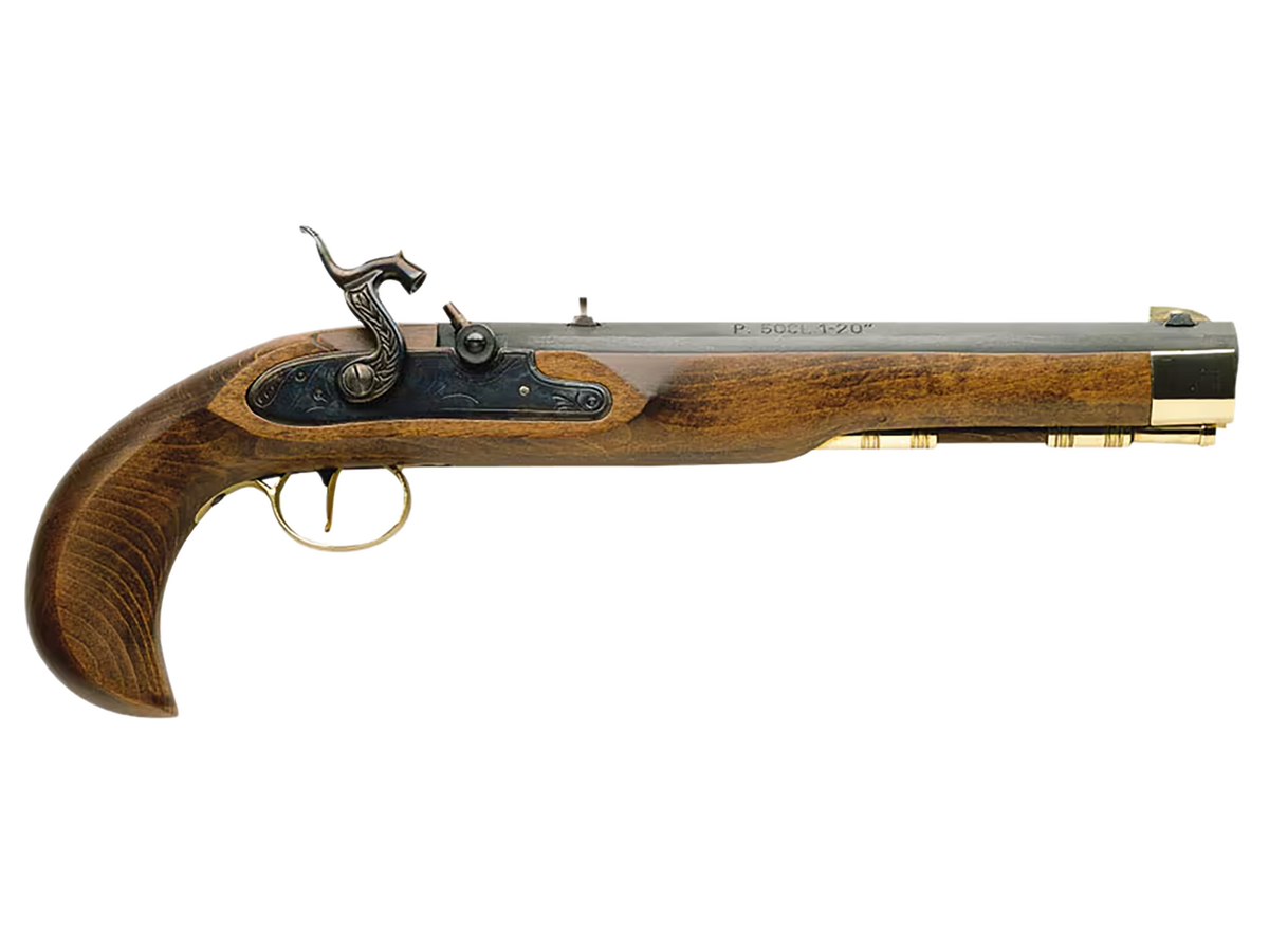 Traditions P1060 Kentucky 50 Cal Percussion 10" 1-Rd Single Shot Pistol - Color Case Hardened Frame / Walnut Grip