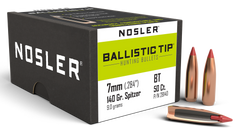 Nosler Ballistic Tip Hunting 7mm .284 140gr Spitzer Reloading Bullets - 50/Box