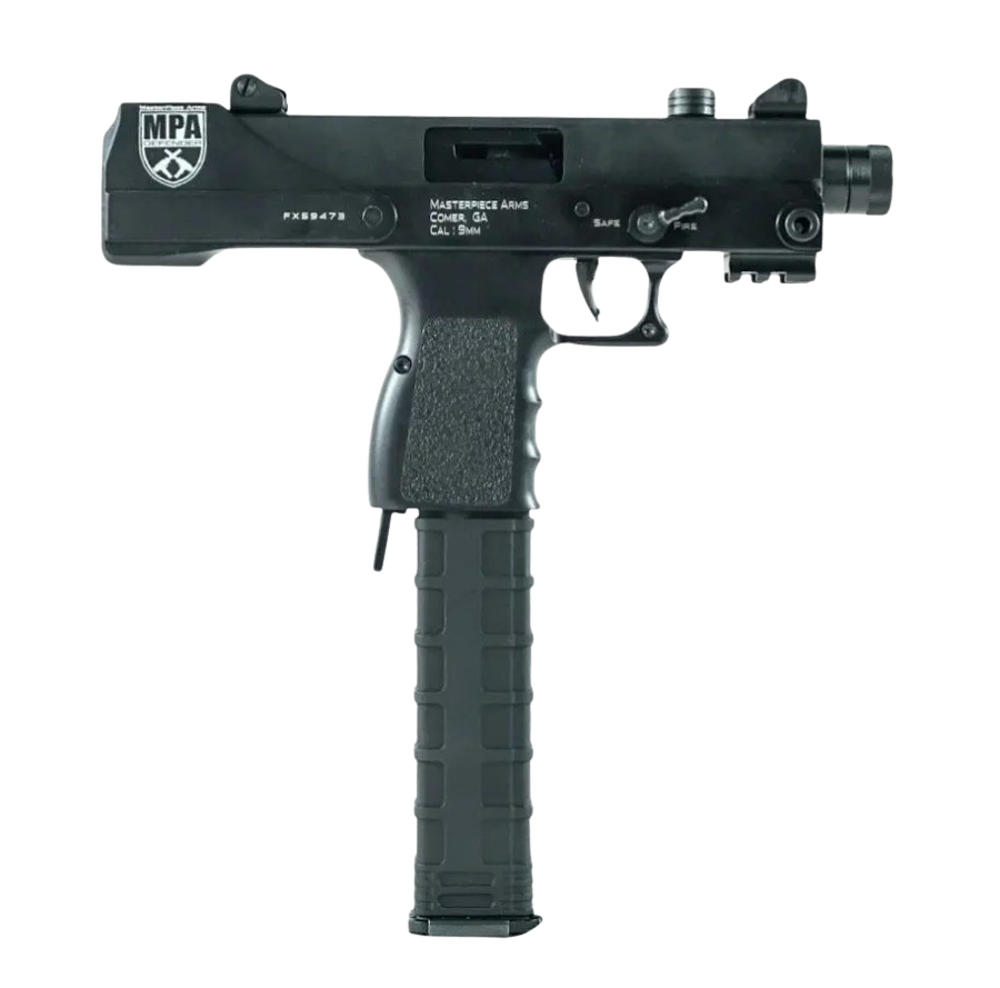 MasterPiece Arms 30T Defender Top Cocking TB 9mm Luger 5.50" 30+1 Semi-Auto Pistol - Black Cerakote