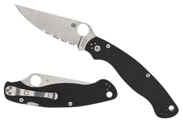 Spyderco Military 2 4" CPM S30V Stonewashed Plain Edge Black G10 Folding Knife