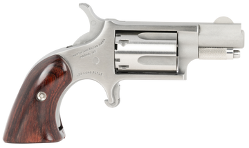 North American Arms 22LRGBG Mini-Revolver 22 LR 1.13" 5rd Stainless Steel, Wood Boot Grip