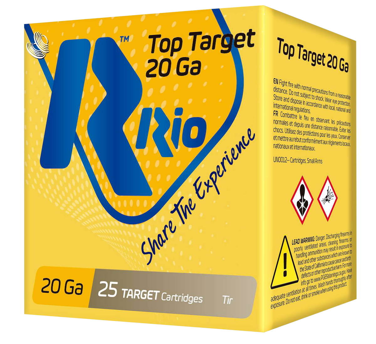Rio Ammunition Top Target 20 Gauge 2.75" 7/8 oz 9 Shot 25 Rd - Box or Case