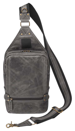 Kingport Industries GTM-CZY/108 Sling Backpack Gray Leather CCW Bag - Includes Holster