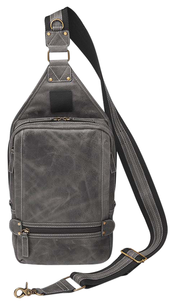 Kingport Industries GTM-CZY/108 Sling Backpack Gray Leather CCW Bag - Includes Holster