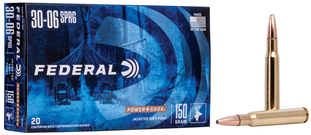Federal Power-Shok 30-06 Springfield 150gr Jacketed Soft Point - Box or Case