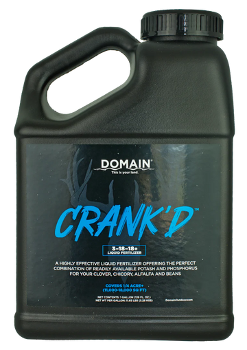 Domain Outdoor Crank'd 3-18-18+ Liquid Food Plot Fertilizer 1 Gallon
