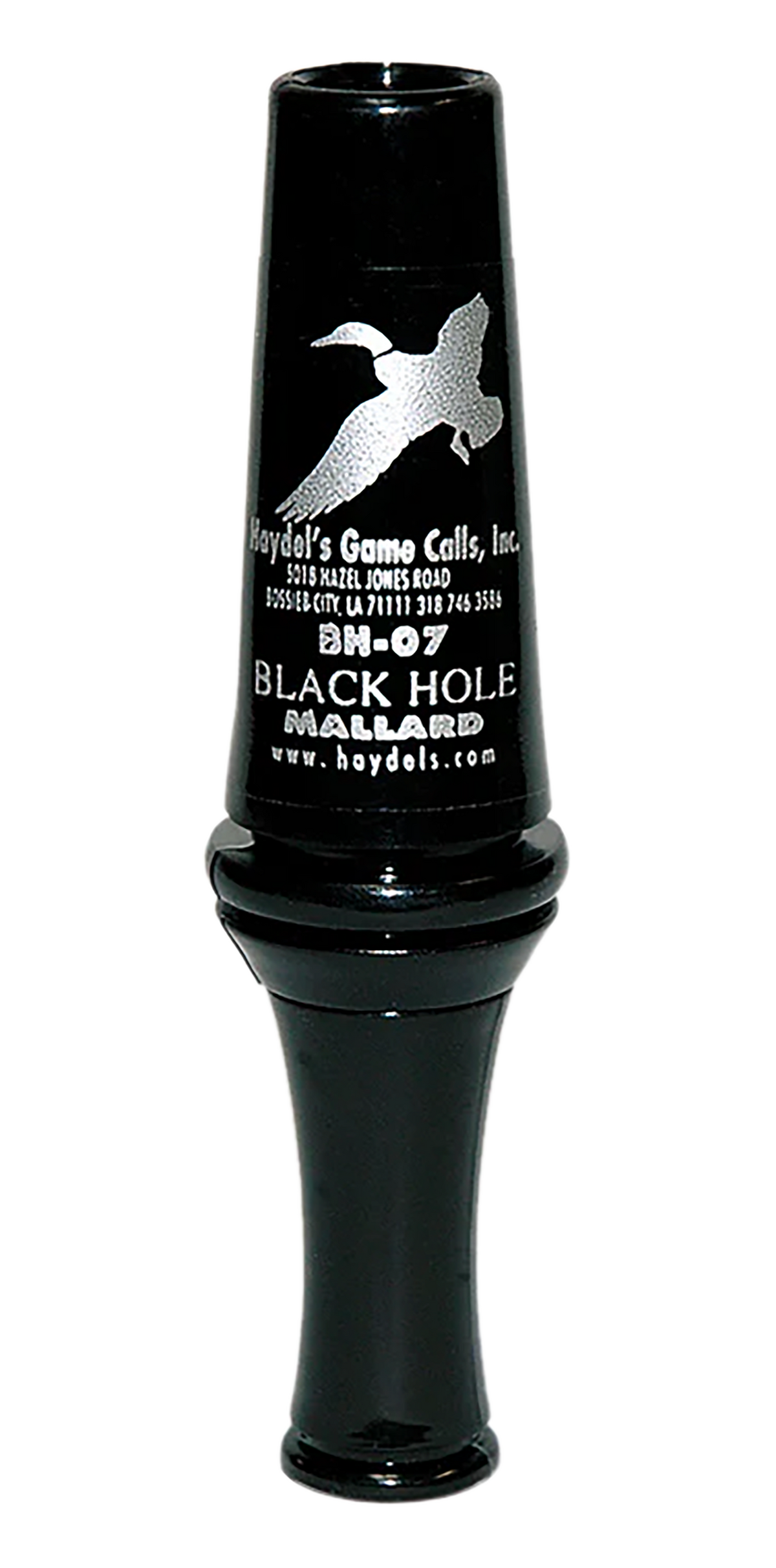 Haydels BH07 Black Hole Mallard Duck Call Double Reed Black Polycarbonate