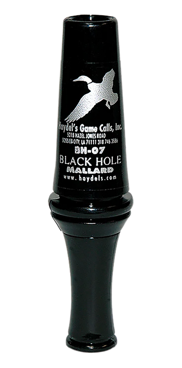 Haydels BH07 Black Hole Mallard Duck Call Double Reed Black Polycarbonate
