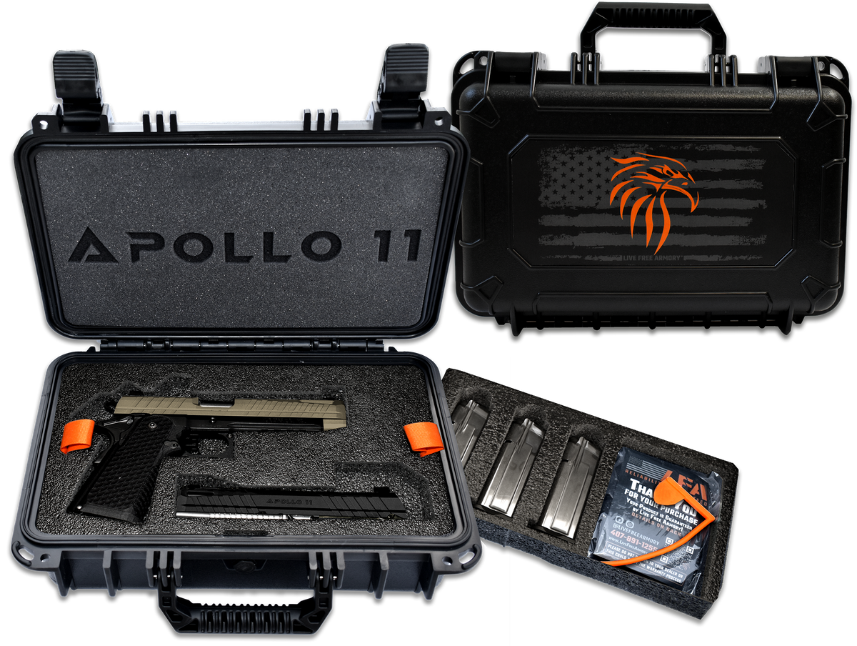 Live Free Armory Apollo 11 Compact 9mm 4.15" 17+1 Semi-Auto Pistol - FDE Cerakote