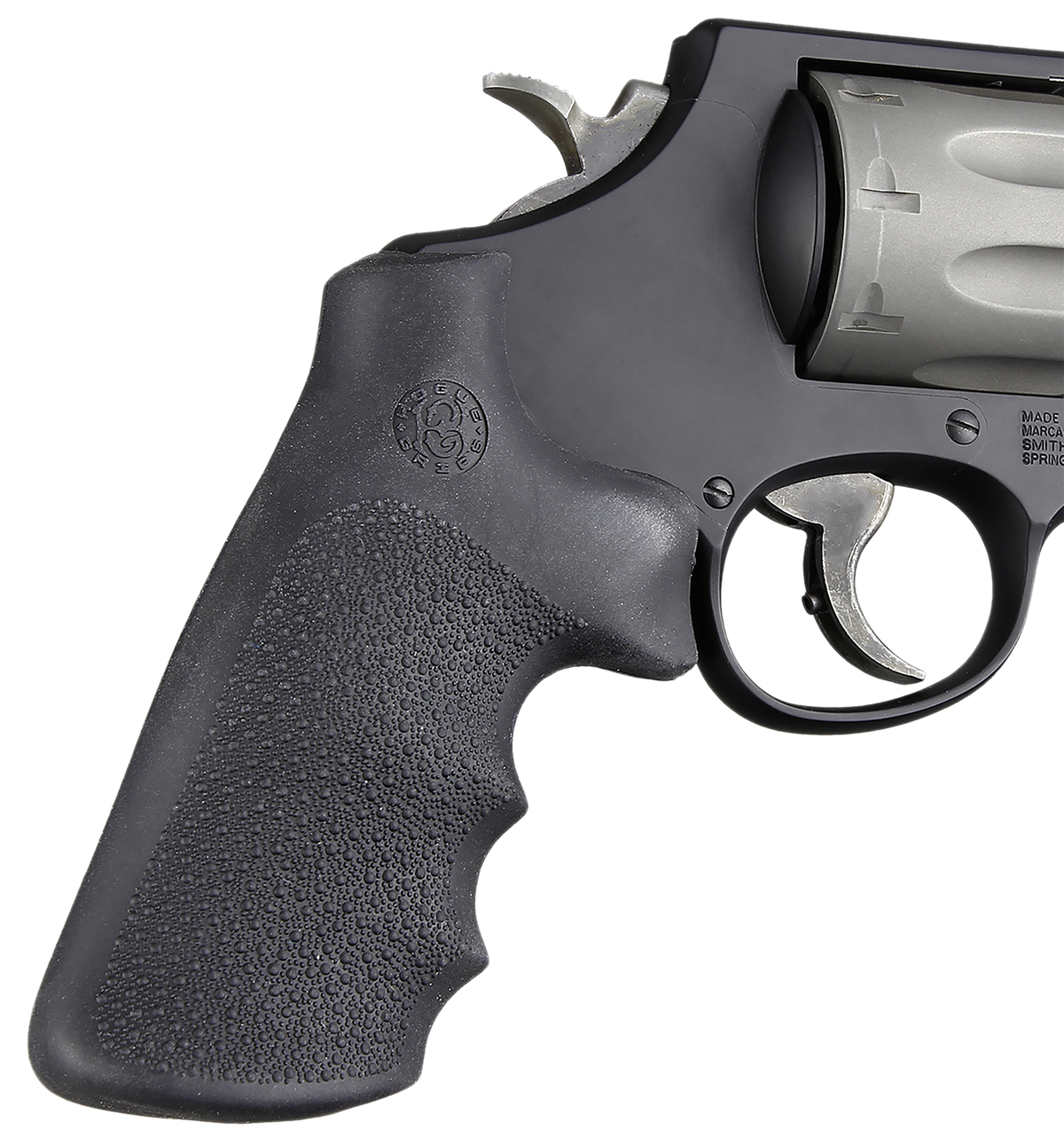 Hogue 19022 OverMolded Tamer Conversion Monogrip Rubber Grip w/ Finger Grooves - S&W K/L/N/X/Z Frame Round Butt - Black