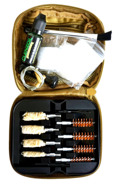 Clenzoil 2076 Field & Range Cleaning Kit Multi-Caliber Pistol 17-Piece Tan