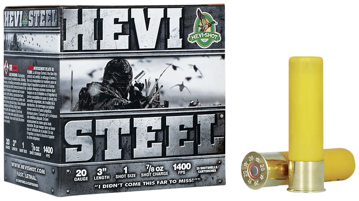 Hevishot HEVI-Steel 20 Gauge 3" 7/8 oz #1 Shot 1400 fps - Box or Case